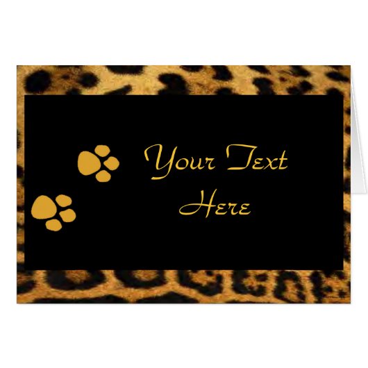 Leopard Paws Card (Front Horizontal)