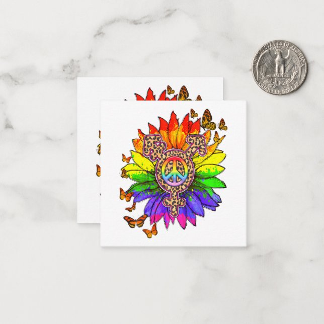 Leopard Pe Sign LGBT Pride Month Note Card (Front/Back In Situ)