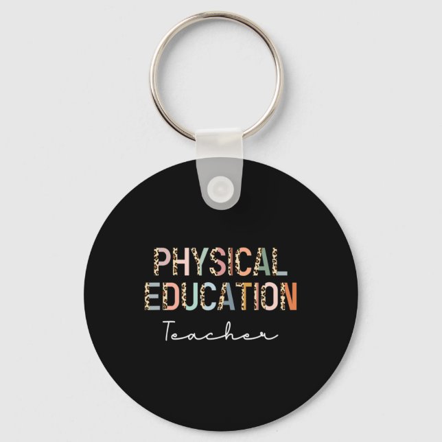 Leopard Pe Teacher Ck To School Physical Education Keychain (Front)