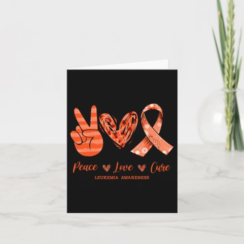 Leopard Peace Love Cure Leukemia Awareness  Card