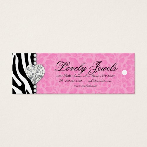 Leopard Pearl Lace Jewels Price Tag Pink