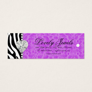 Leopard Pearl Lace Jewels Price Tag Purple