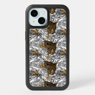 Leopard & Peonies Pattern iPhone 15 Case
