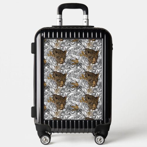 Leopard  Peonies Pattern Luggage