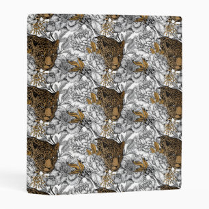 Leopard & Peonies Pattern Mini Binder