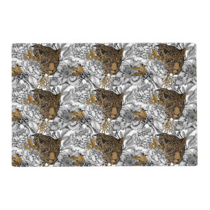 Leopard & Peonies Pattern Placemat