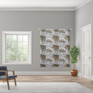 Leopard & Peonies Pattern Sheer Curtains