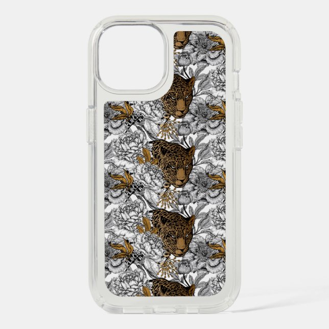Leopard & Peonies Pattern Speck iPhone Case (Front)