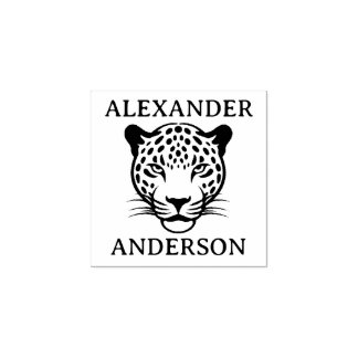 Leopard Personalize Rubber Stamp