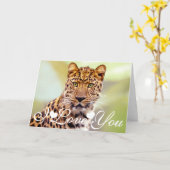 Leopard Photograph Image I Love You Card (Yellow Flower)