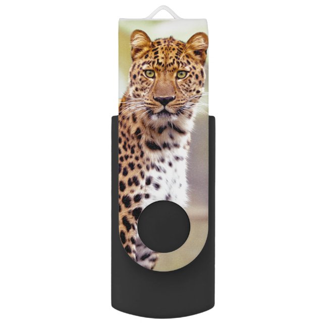 Leopard Photograph Image USB Flash Drive (Back (Vertical))