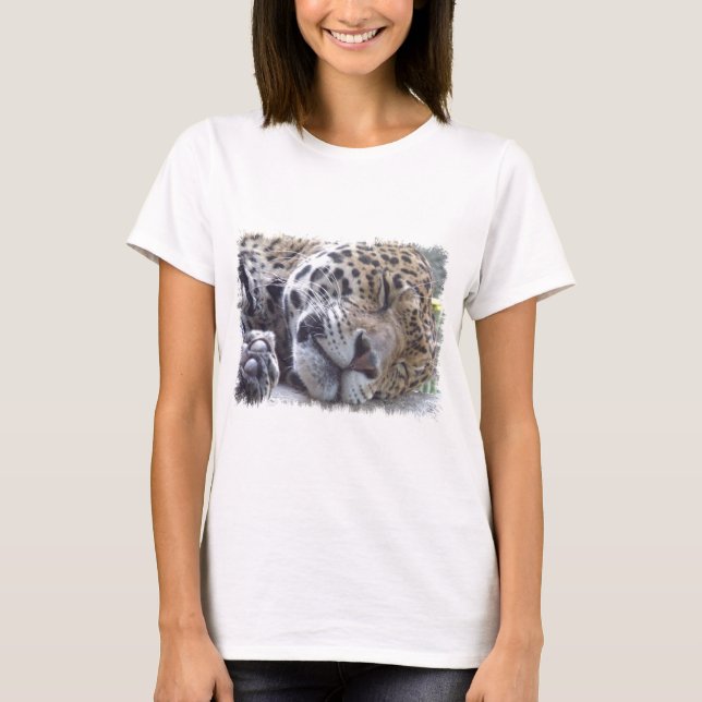Leopard Picture Ladies Fitted T-Shirt (Front)