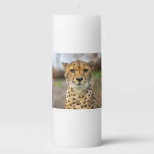 leopard pillar candle