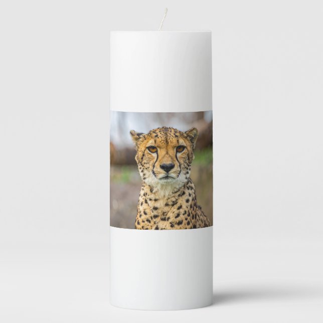 leopard pillar candle (Front)
