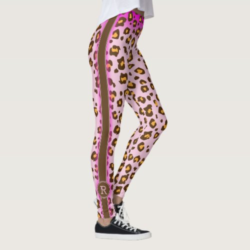 Leopard pink animal pattern leggings