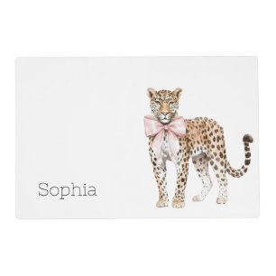 Leopard Pink Bow Birthday Placemat