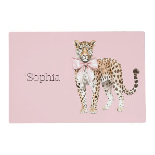 Leopard Pink Bow Placemat