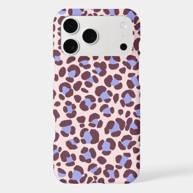 Leopard Pink Brown Blue iPhone Case (Back)