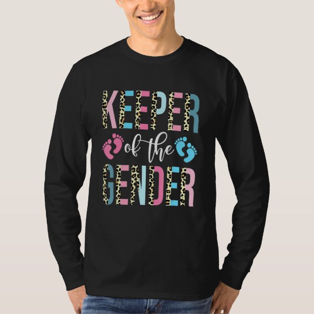 Leopard Pink Or Blue Cute Keeper Of Gender Design T-Shirt (Front)