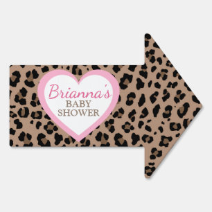 Leopard & Pink Party Direction Yard or Door Sign