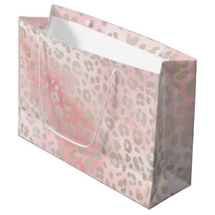 Leopard pink pattern large gift bag