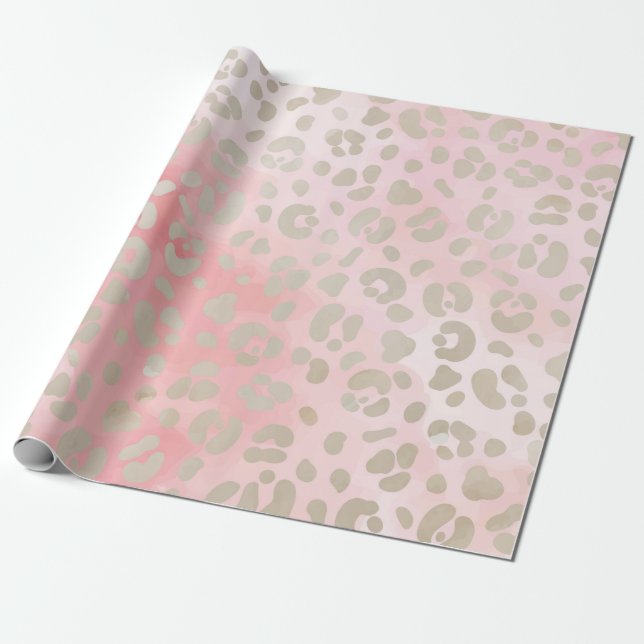 Leopard Pink Pattern Wrapping Paper (Unrolled)