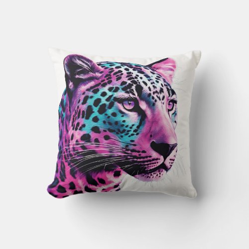 Leopard Pink Purple Throw Pillow