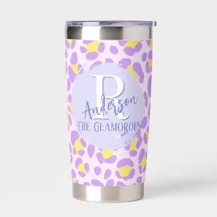 Leopard Pink Purple Yellow Personalized Insulated Tumbler
