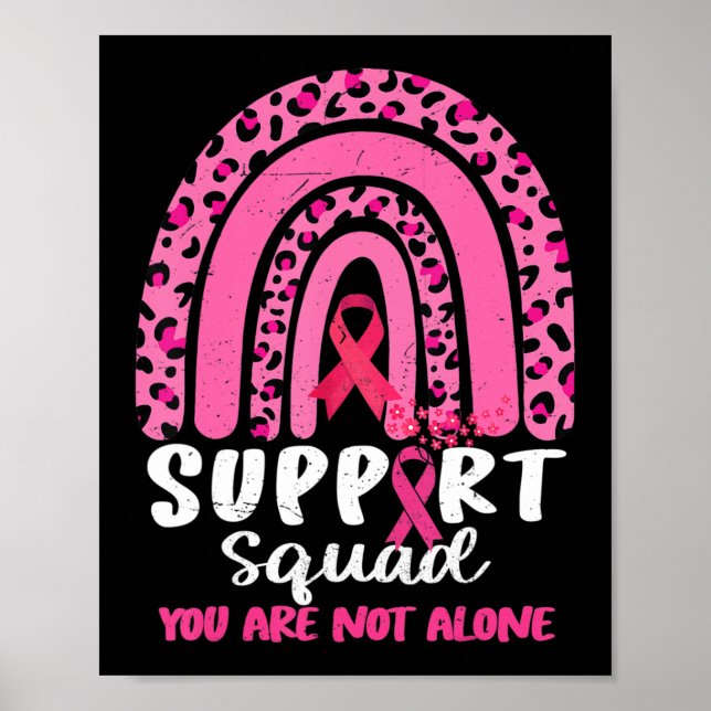 Leopard Pink Rainbow Support Squad Breast Cancer A Poster (Front)