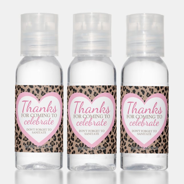 Leopard & Pink Thanks For Coming Hand Sanitizer (Set)