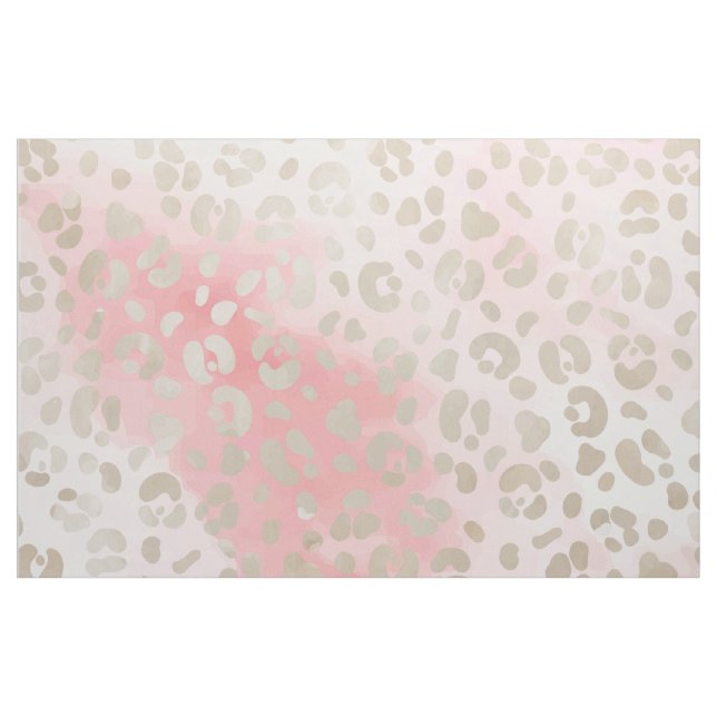 Leopard pink watercolor pattern fabric (Yard)