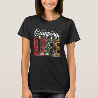 Leopard Plaid Christmas Tree Camper Vehicles Campi T-Shirt