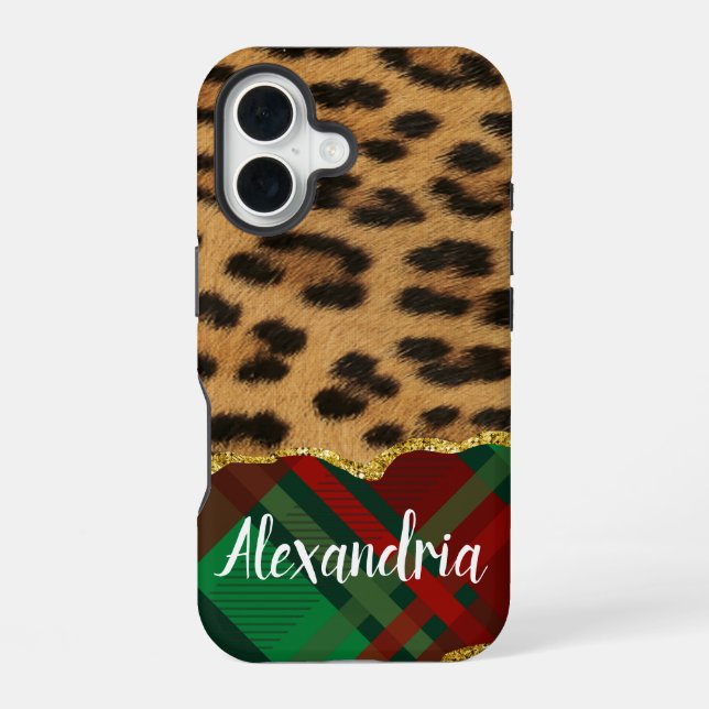Leopard Plaid  iPhone Case (Back)