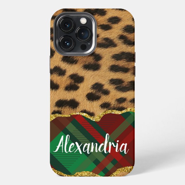 Leopard Plaid  iPhone Case (Back)