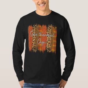 Leopard Plaid One Thankful Gigi Blessed Fall Thank T-Shirt