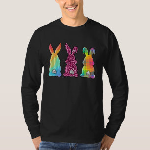 Leopard Plaid Rabbit  Bunny Happy Easter Day Tie D T-Shirt