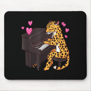 Leopard Playing Ano Valentines Day Funny Leopard Mouse Pad