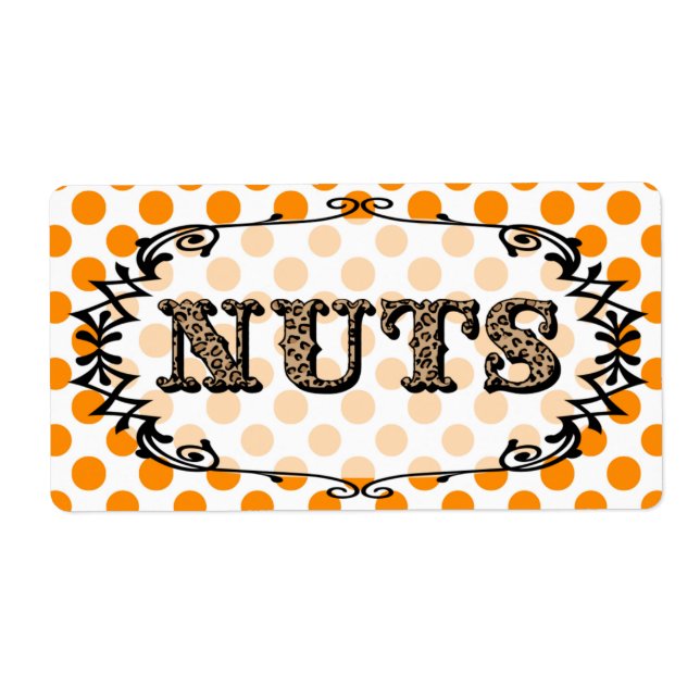 Leopard Polka Dot Nuts Food Label (Front)