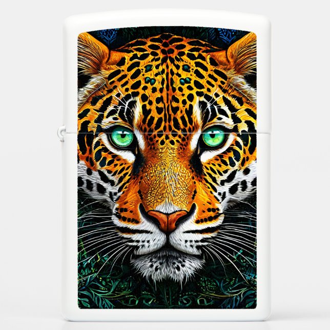 Leopard portrait zippo lighter (Front)
