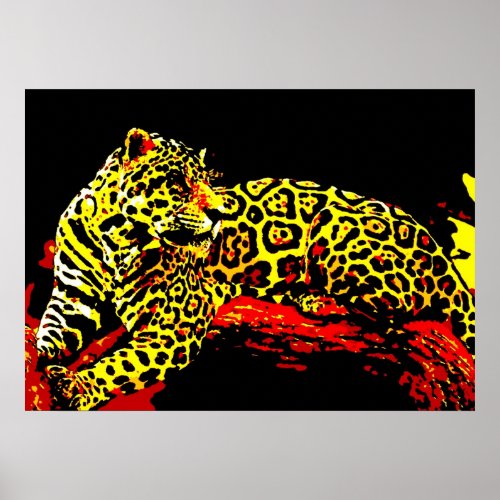 Leopard Poster Print _ Pop Art Wild Animal Artwork