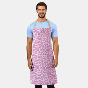 Leopard Preppy Pink Line Apron