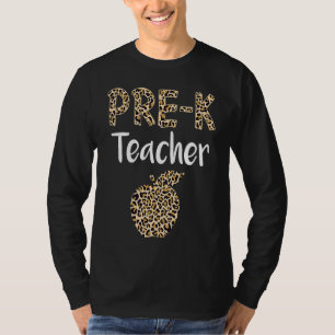 Leopard Preschool Teacher Cute Prek Back to School T-Shirt