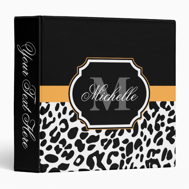 Leopard Print 3 Ring Binder (Front/Spine)