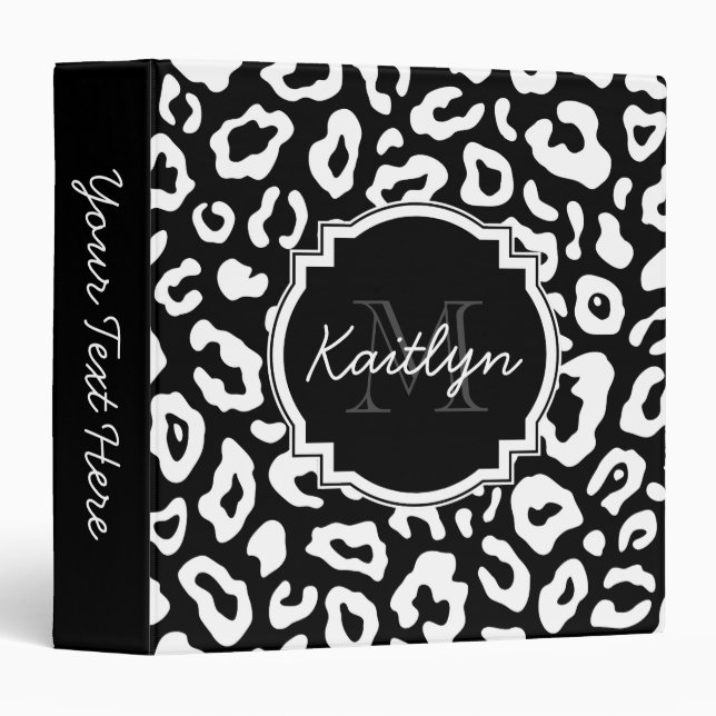 Leopard Print 3 Ring Binder (Front/Spine)