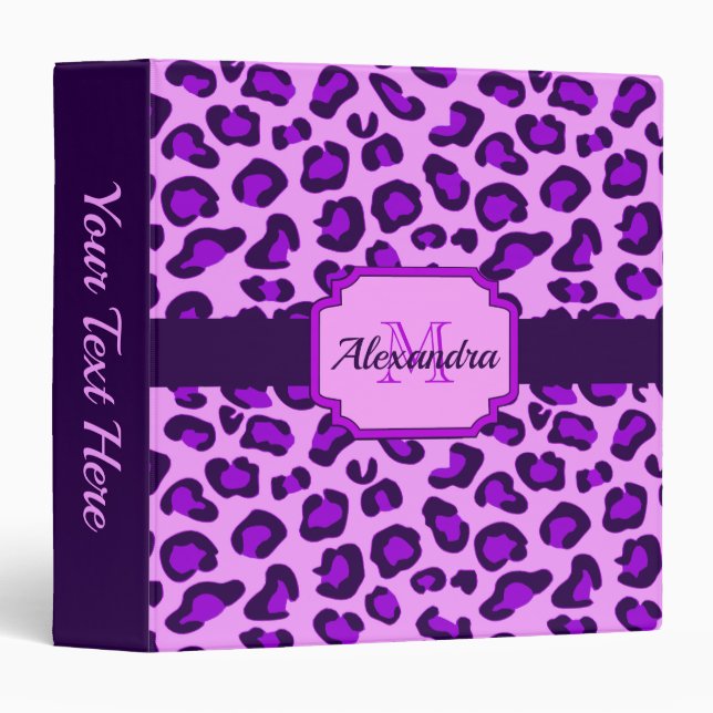 Leopard Print 3 Ring Binder (Front/Spine)