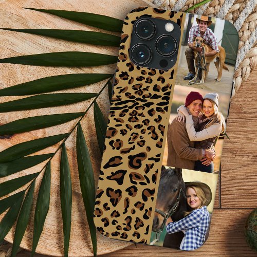 Leopard Print 3 Vertical Photo Brown iPhone 13 Pro Max Case