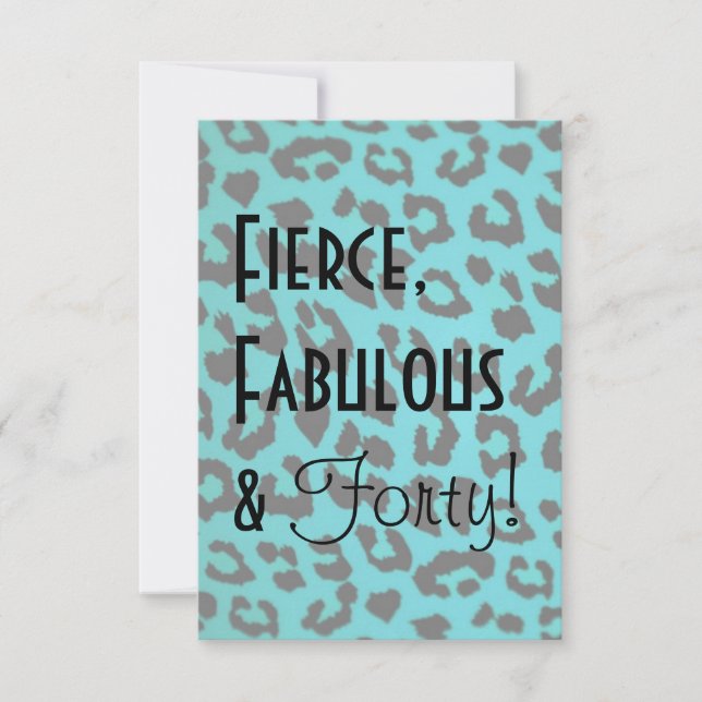 Leopard Print 40th Birthday Invitation (Front)
