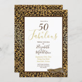 Leopard Print 50 and Fabulous Modern Birthday Invitation (Front/Back)
