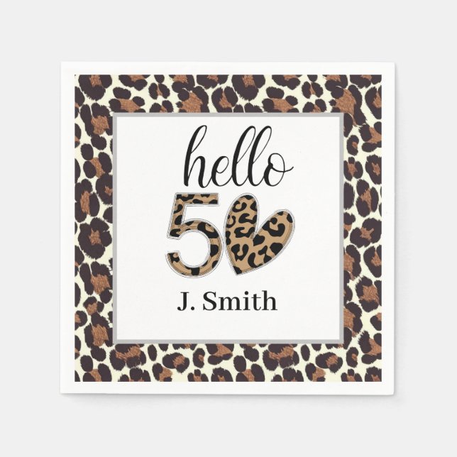 Leopard print 50th Birthday  Napkins (Front)
