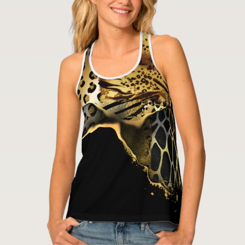 Leopard print abstract safari animal skin pattern tank top